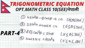 trigonometry equation/part 4/long question/trigonometry/optional math/class 10/see/nepal/nepali