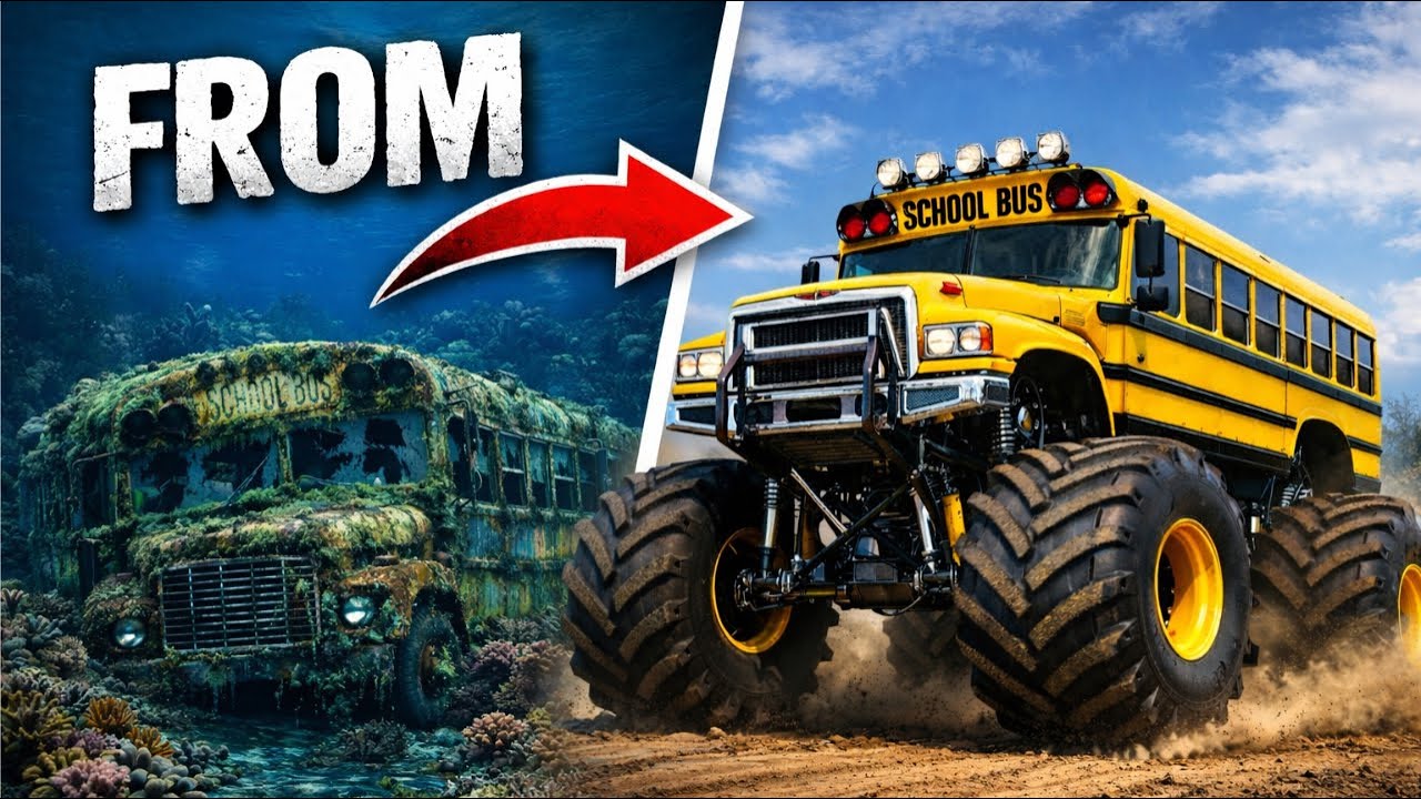From Rusted Wreck to Monster Truck — Deep Sea School Bus Restoration
