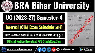 BRABU BA BSc BCom 4th CIA Exam 2025 Official Exam Date Babasaheb Bhimrao Ambedkar Bihar University