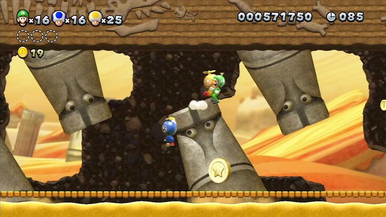 New Super Luigi U Multiplayer Playthrough - Layer-Cake Desert