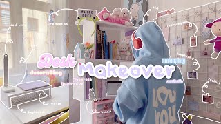 desk makeover 🎀 | aesthetic, cozy, ikea, pinterest inspired, bookshelf decorating, pastel colors🐰