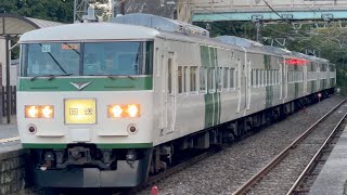 臨時特急 鹿沼秋まつり号 鹿沼行き 後の回9833M列車185系200番台 B6編成 到着 in文挟駅 #臨時特急 #185系