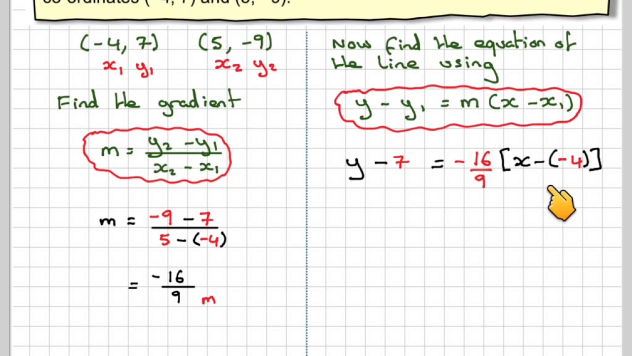 Equation Of A Straight Line Two Point Formula Tessshebaylo