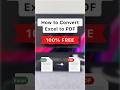 How to convert Excel to PDF #online #excel