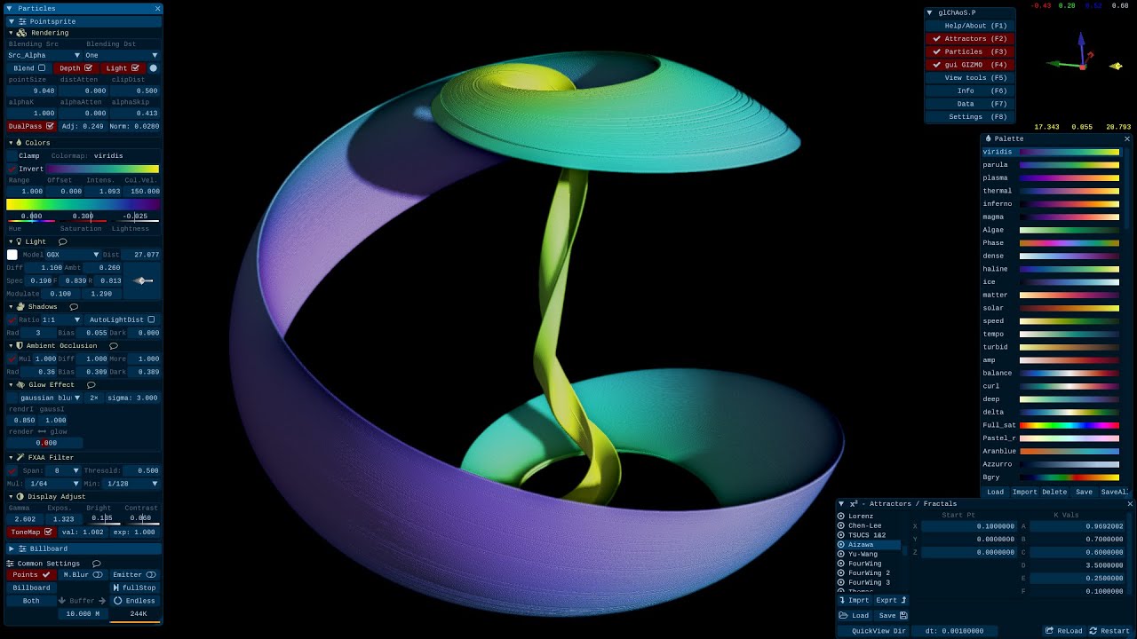 Strange Attractors GPU - Aizawa - 3D RealTime with glChAoS.P - YouTube