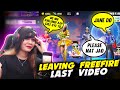 Last Video || Leaving Free Fire - सब कुछ खतम हो गया 😱😭 🔥 Prank Gone Wrong || Garena Free Fire