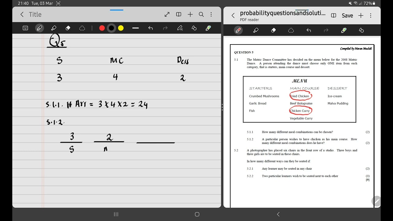 PERMUTATIONS AND COMBINATIONS GRADE 12