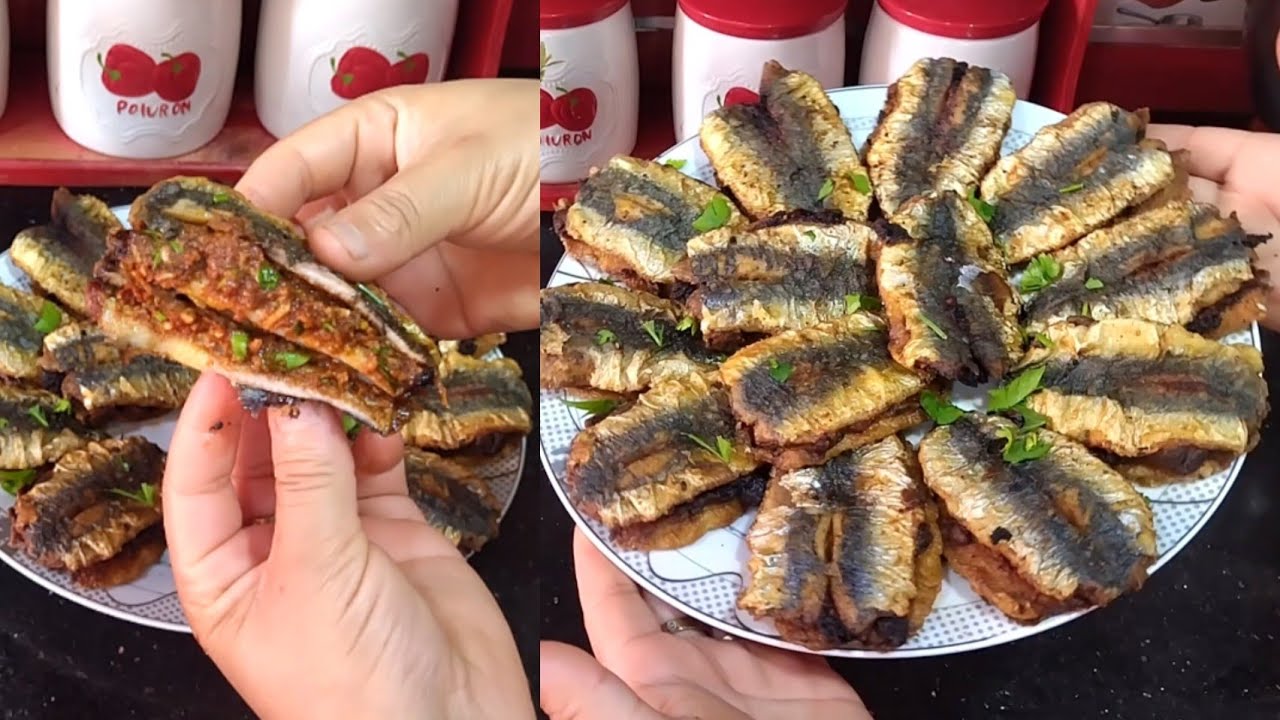 سردين مقلي بالدرسة بوحد تتبيلة هلى طريقة المطاعم يقطر بالبنة ريحتو عبقت الدار