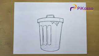 How To Draw A Trash Can Easy Step By Step