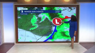 First Warning Forecast: Clouds clear overnight, additional rain chances midweek