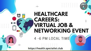 #Career #Events: HealthCare Careers - Virtual Job Networking Event for Health Professionals