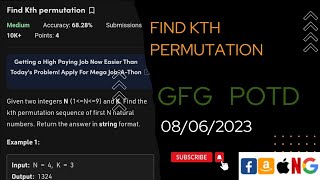 Find Kth permutation || gfg || potd || leetcode @CodeThurst