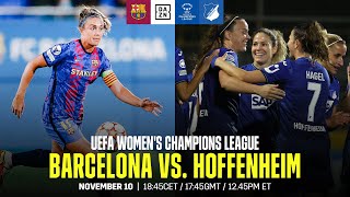BARCELONA VS. HOFFENHEIM | UEFA WOMEN’S CHAMPIONS LEAGUE MATCHDAY 3 LIVESTREAM