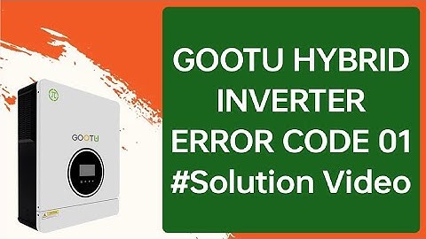 Error Code 01 Solution Video For Gootu Hybrid Solar Inverter | 01 वाली समस्या का समाधान