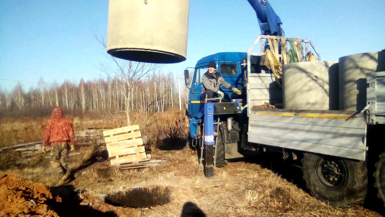 Продажа, доставка, установка, жб колец для колодцев - YouTube