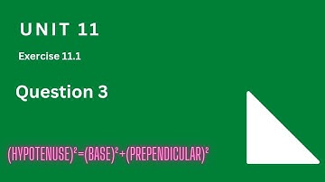Pythagoras Theorem/Unit 11-Class 8-Exercise 11.1-Question no 3- National Book Foundation-