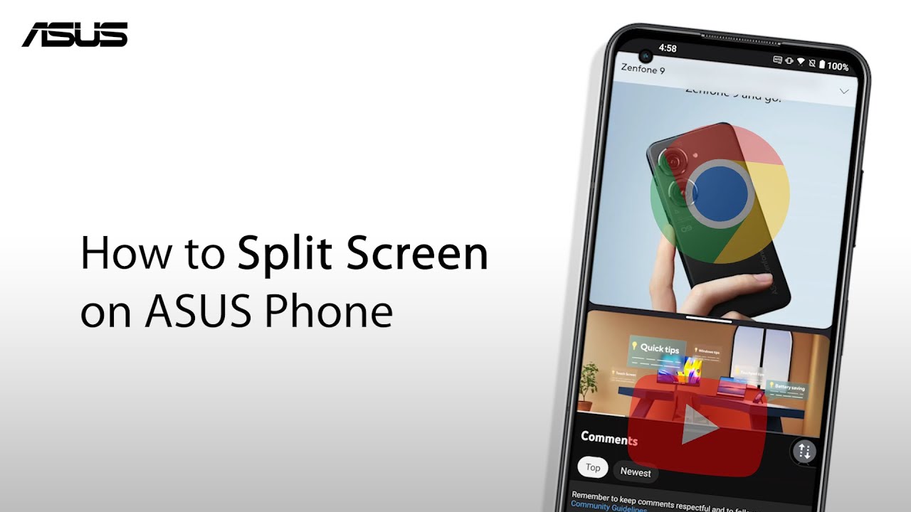 How To Split Screen For Multi Tasking On ASUS Phone Android 13 ASUS split-screen-with-keyboard-shortcuts-youtube