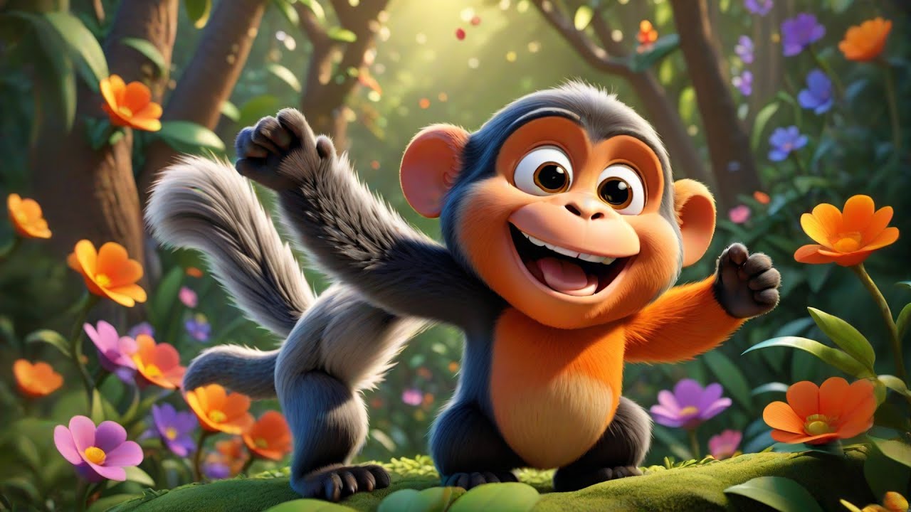 Six Silly Monkeys Swinging So High | Fun Kids Song | Nursery Rhymes and Baby Songs