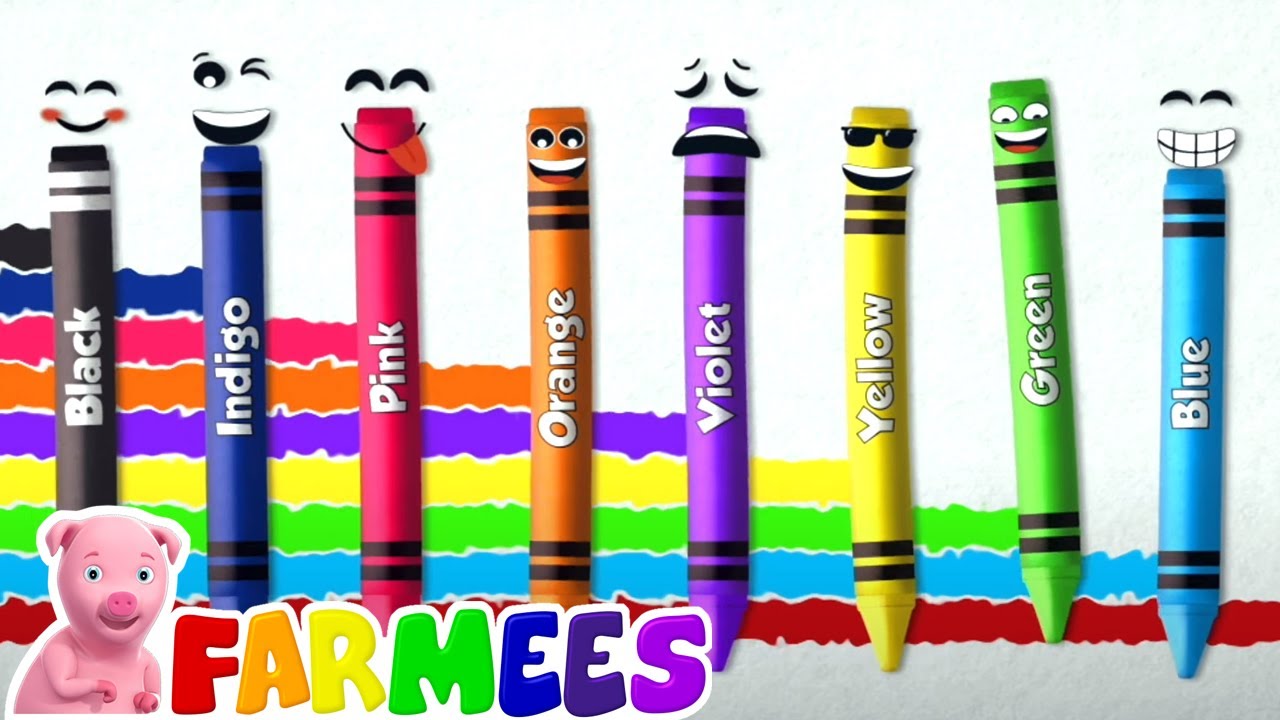 Crayones colores canción Videos educativos Preescolar Farmees