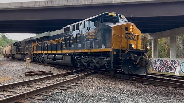 CSXT 1827 B&O Heritage Unit Leads CSX G632-29 NB Empty Grain Train Across Diamond In Fayetteville NC