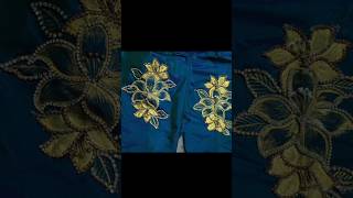 Hand-painted details for a touch of timeless charm 💖✨🦋#fabricpainting #blousedesigns