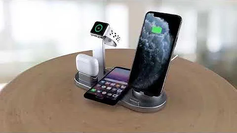 4in1 Multiple Device Fast Charging Station Qi Fast Wireless Charging Stand #shorts