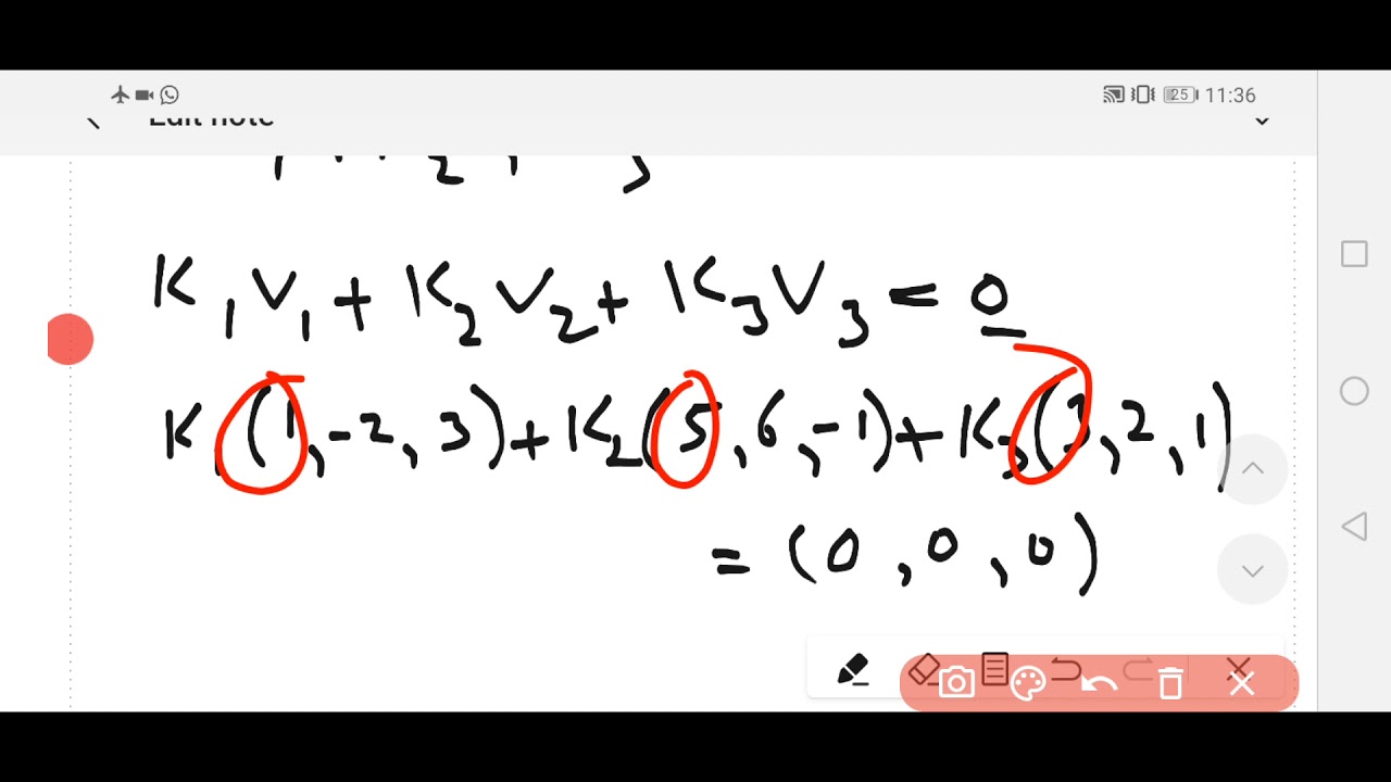 Definition of Linearly dependent and independent vectors with examples
