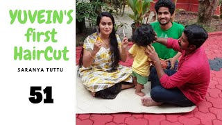 HOW TO CUT HAIR OF A BABY BOY  YUVEINS FIRST HAIRCUT|BABY BOY HAIR STYLES|| BOYS HAIR|saranyatuttu