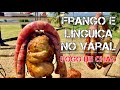 CHURRASCO NO FOGO DE CHÃO - FRANGO E LINGUIÇA NO VARAL
