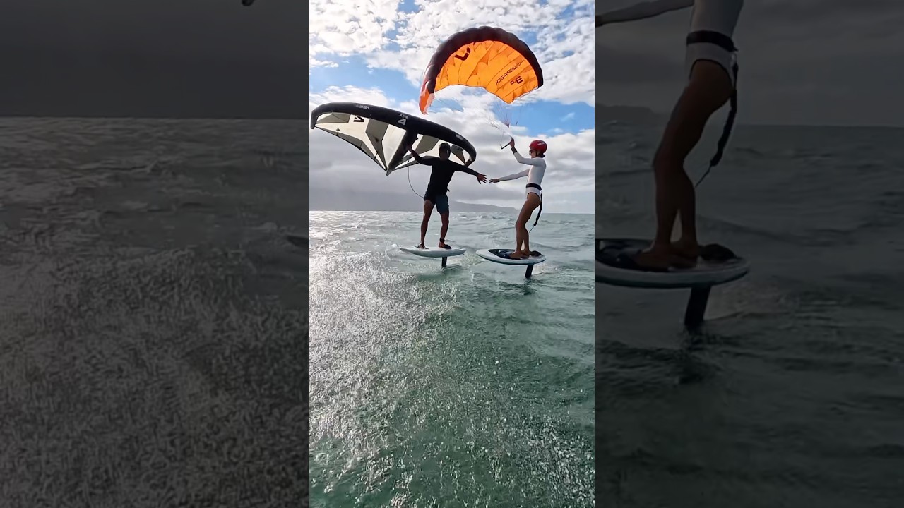 Let’s foil together in Maui #parawing #wingfoil #foiling #maui #shorts