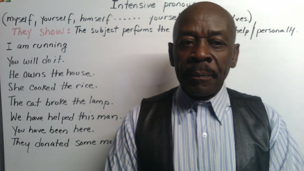 PRONON ENTANSIF (myself, yourself.....themselves)