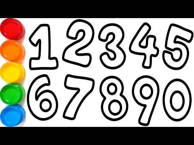 1234567890, Let's Learn to Draw and Paint Numbers 1 to 10, Easy & Simple  drawing, KS ART 