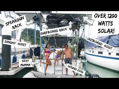 Making our SAILBOAT ready for EXTENSIVE OFF GRID LIVNG! | Ultimate Solar Davits build... Ep 326