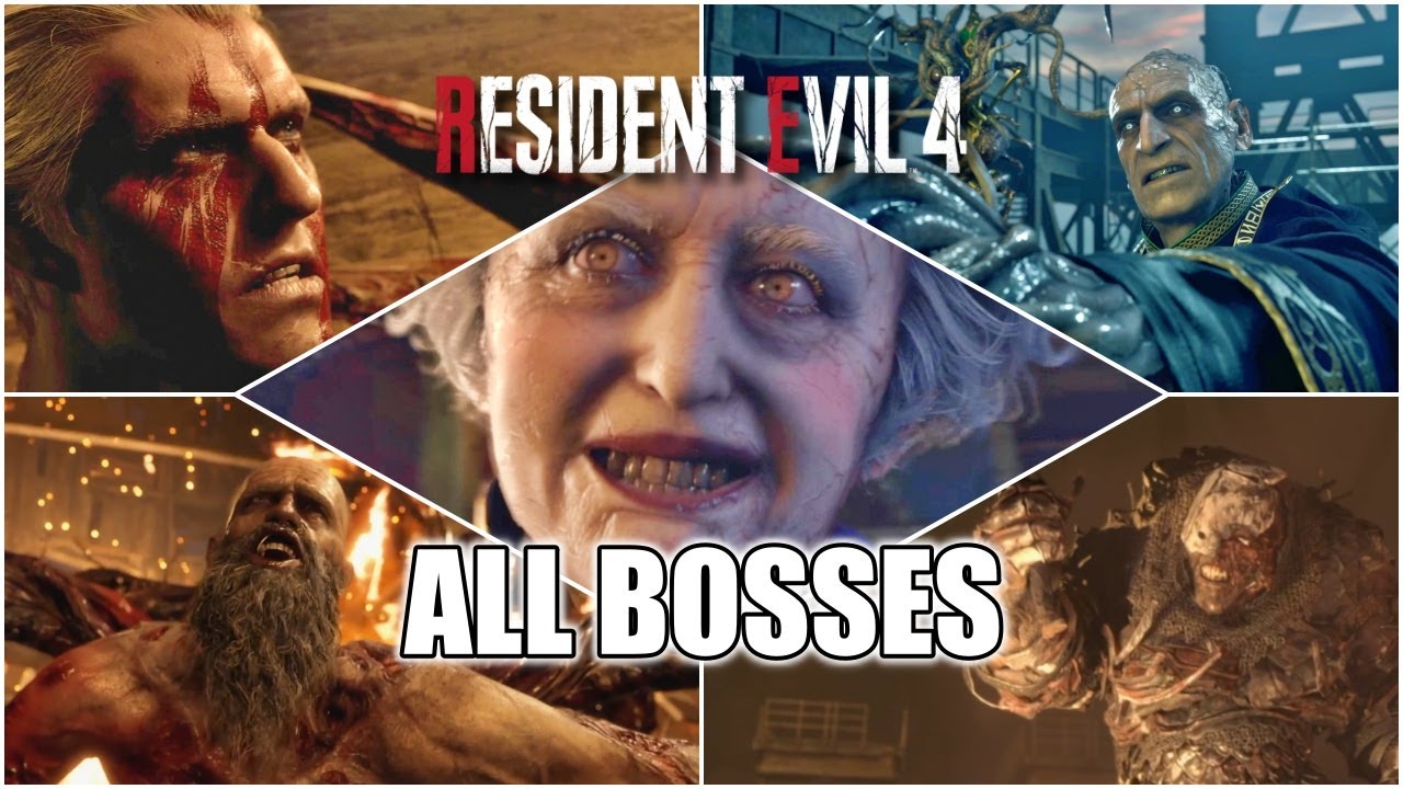 Resident Evil 4 Remake All Bosses YouTube