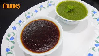 Basic & essential chat chutney recipes - green(Pudina) chutney & imli(Tamrind) chutney