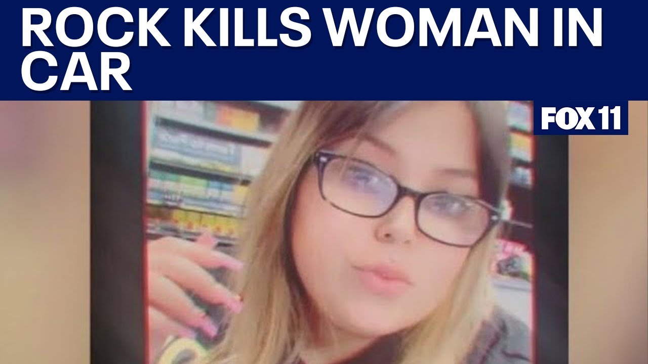 Woman killed after rock smashes through windshield on freeway - YouTube