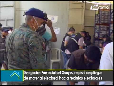 Delegación provincial del Guayas empezó despliegue de material electoral hacia recintos electorales