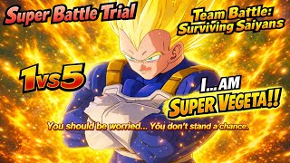 1v5 Super Battle Trial - Team Battle: Surviving Saiyans - Super Vegeta  [Dragon Ball: Raging Blast]