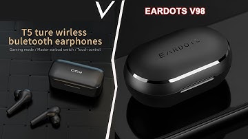 Eardots V98 TWS Earbuds V5.0 Touch Control Wireless Earphone PK QCY T5 T5S QS2 Haylou GT1 GT2