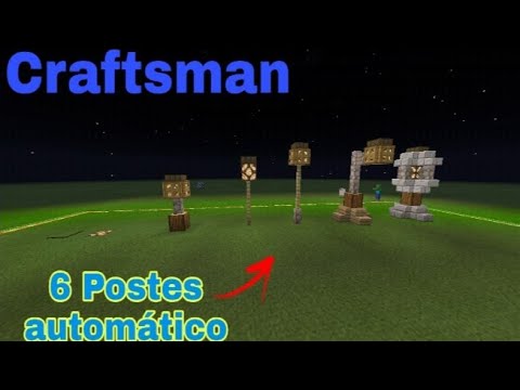 ⚪ Como fazer 6 Postes de luz💡automático no Craftsman e no Minecraft