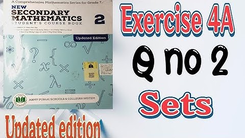 Exercise 4A Question no 2,New secondary Mathematics||chapter4 sets  D2||aps Maths class 7