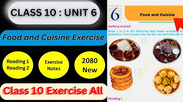Class 10 English Unit 6 | Food and Cuisine Exercise | Strange Food from Around the World Exercise