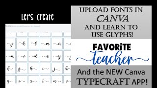 Add Fonts and Glyph in CANVA and Learn CANVA TypeCraft App #canvatutorial #glyphs #glyph #canva