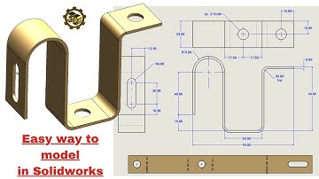 ⚡ 3D Modeling Practice , #SolidWorks tutorial , Bracket - sheet metal