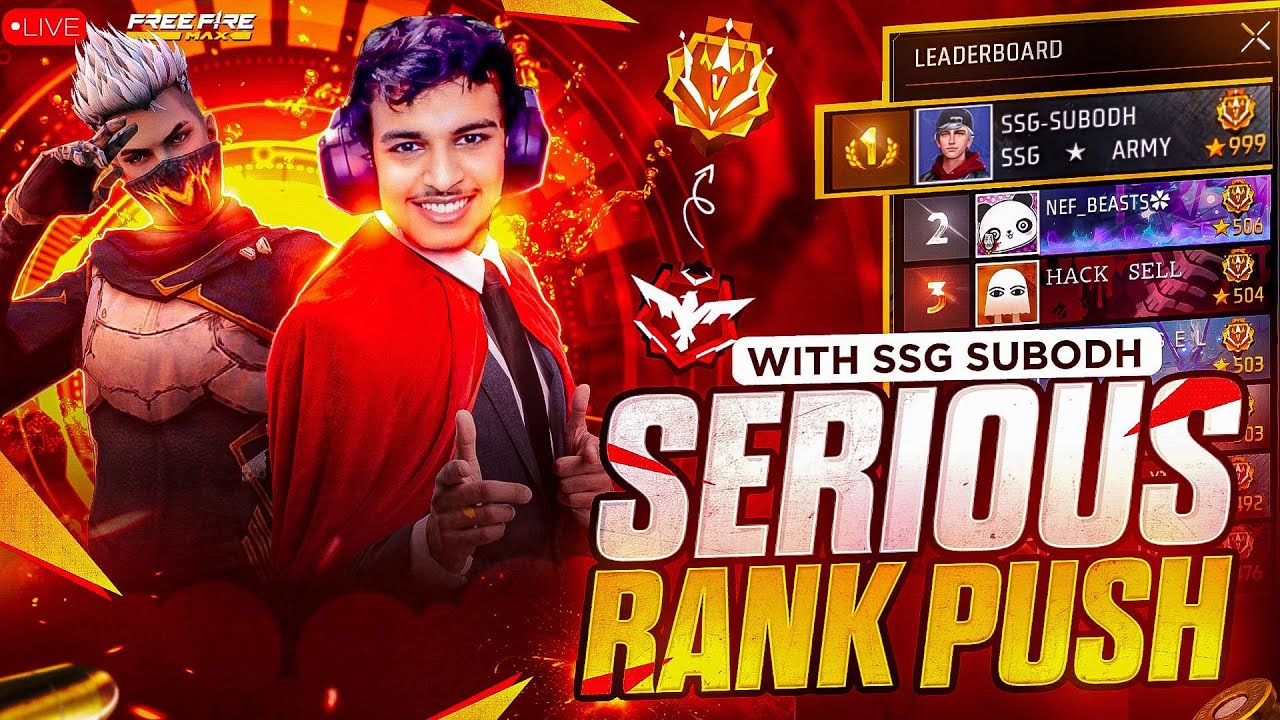 Cs Rank Push Road To Grandmaster Free Fire Live With SSG SUBODH - YouTube