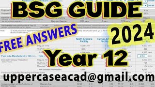 BSG Business Strategy Game Year 12 Answers 2024!