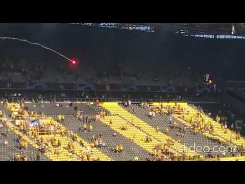 Copenhagen Ultras throwing FLARES in the DORTMUND STANDS | Borussia Dortmund vs. Copenhagen | UCL