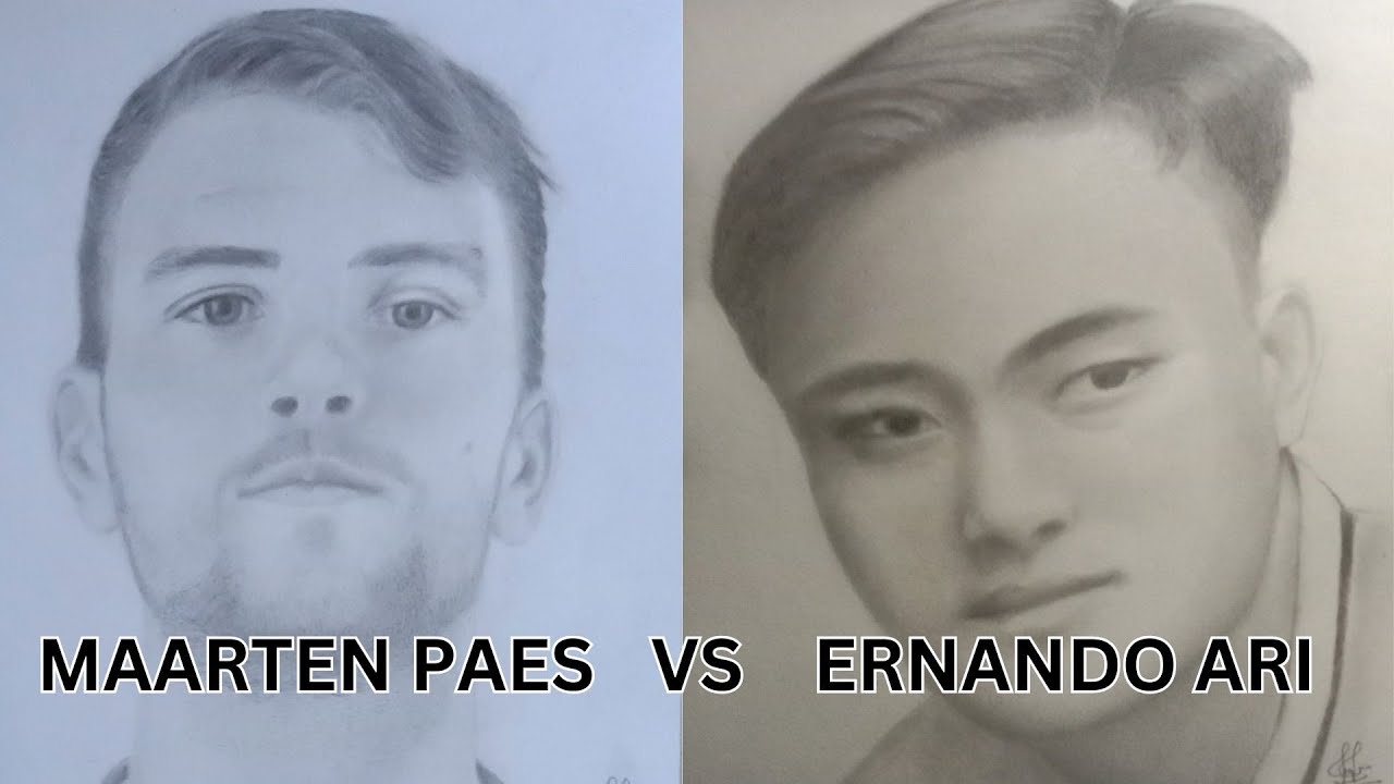 Maarten Paes vs Ernando Ari | How To Draw a Realistic Portrait - YouTube