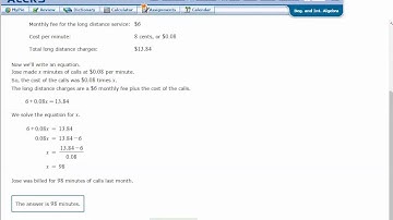 Solving a decimal word problem using a linear equation of the form Ax+B=C