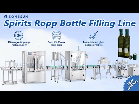 ZONESUN ZS-FAL180G2 Full Automatic Spirits Wine Pilfer Proof Ropp Bottle Filling Line
